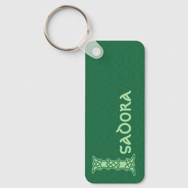 Llavero Capital decorativo I de nudo céltico rectangular (Anverso)