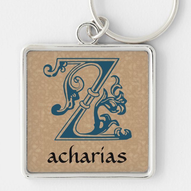 Llavero Capital medieval decorativa botánica Z (Frente)