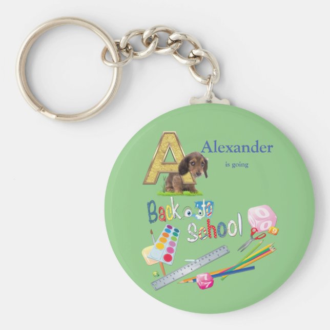 Llavero Capitales de los alfabetos de vuelta a la escuela (Frente)