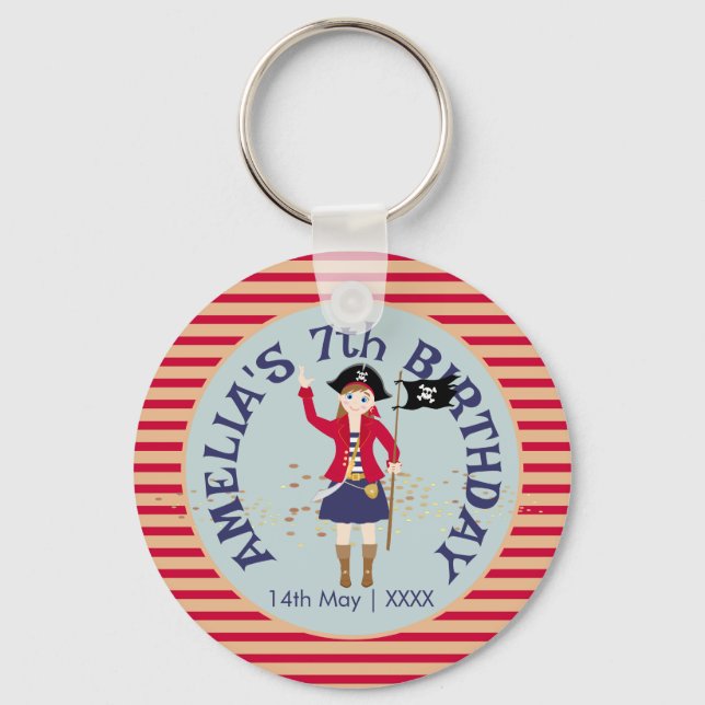 Llavero Capitán de la Fiesta de Cumpleaños del Barco Pirat (Anverso)