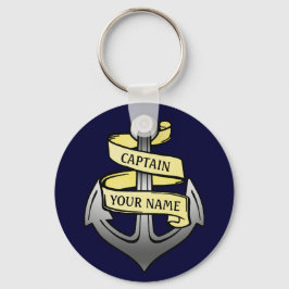 Llavero Capitán del buque personalizable Su Nombre Anclaje