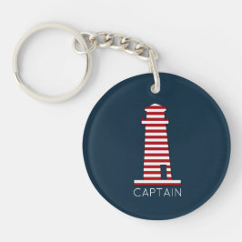 Llavero CAPITÁN Faro Náutico Barco Rojo Blanco Azul