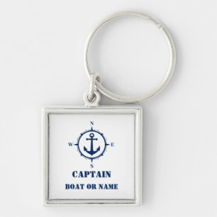 Llavero Capitán o nombre de barco Anclaje de brújula nau