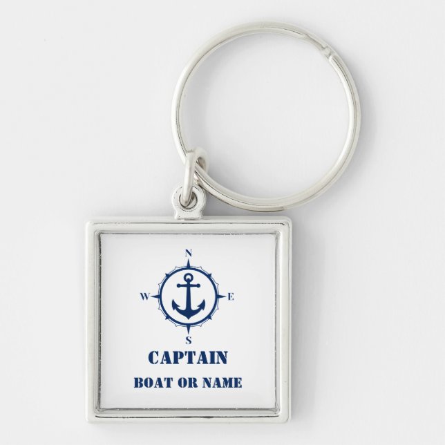 Llavero Capitán o nombre de barco Anclaje de brújula nauti (Frente)