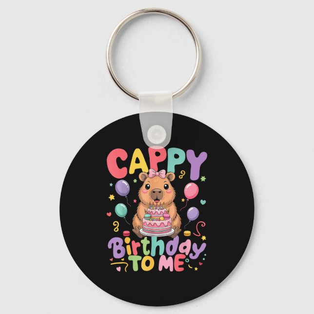 Llavero Cappy Birthday To Me Cute Capy Capybara Birthday G (Anverso)