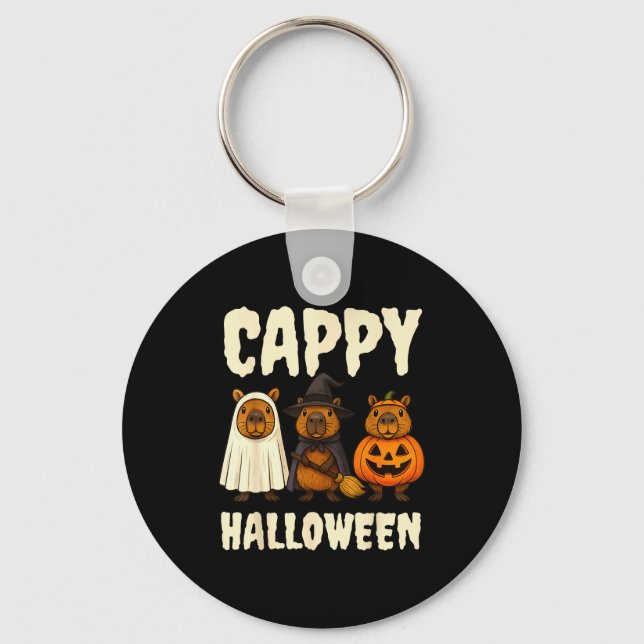 Llavero Cappy Halloween Funny Capybara Ghost Witch Pumpkin (Anverso)