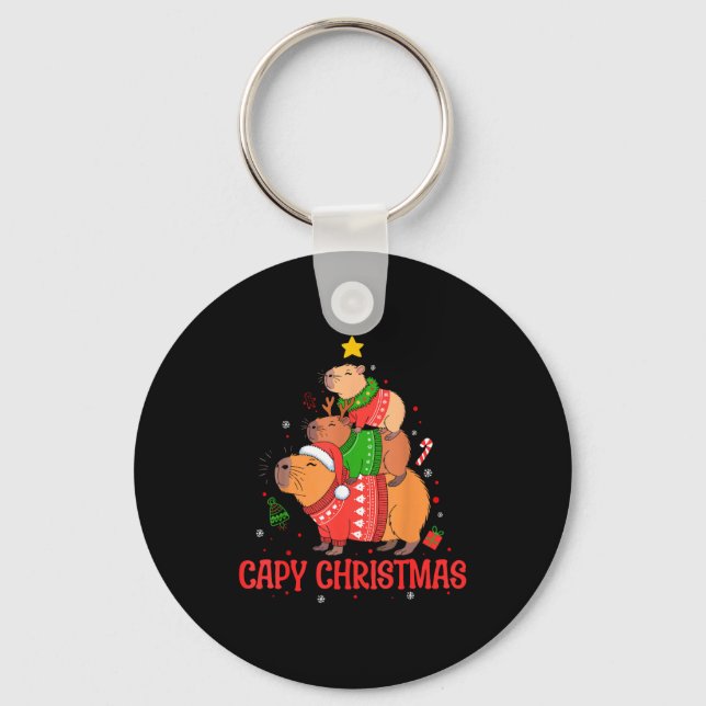 Llavero Cappy Holidays Capybara Christmas Cute Capy Xmas T (Anverso)