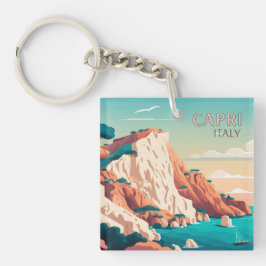 Llavero Capri Italy Lemons Mediterranean Island Retro