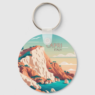 Llavero Capri Italy Lemons Mediterranean Island Retro