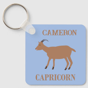 Llavero Capricorn Star Sign Goat Nombre personalizado