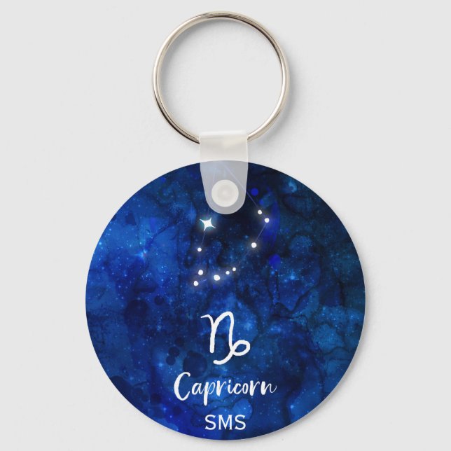 Llavero Capricornio Constelación Zodiaca Galaxia Sky Monog (Anverso)