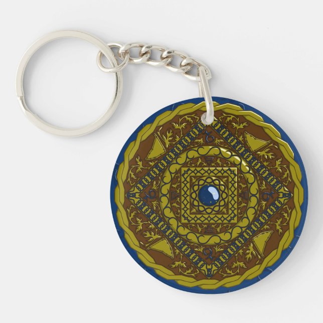 Llavero Capricornio Mandala Acrílico Keychain (Frente)