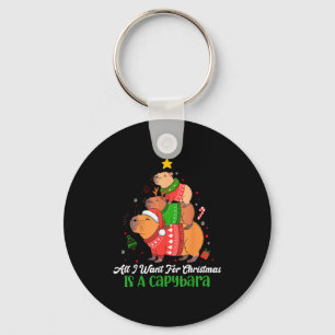 Llavero Capy Navidad Lindos Pijamas De Capybara Arbol De N