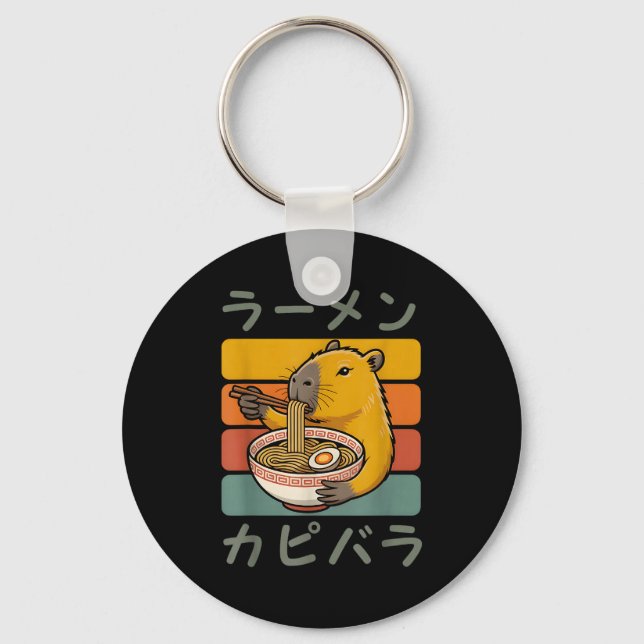 Llavero Capybara Anime Graphic Ramen Kawaii Japanese Vinta (Anverso)