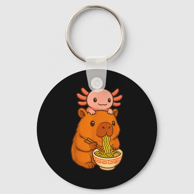 Llavero Capybara Anime Ramen Axolotl Funny Graphic Kawaii  (Anverso)