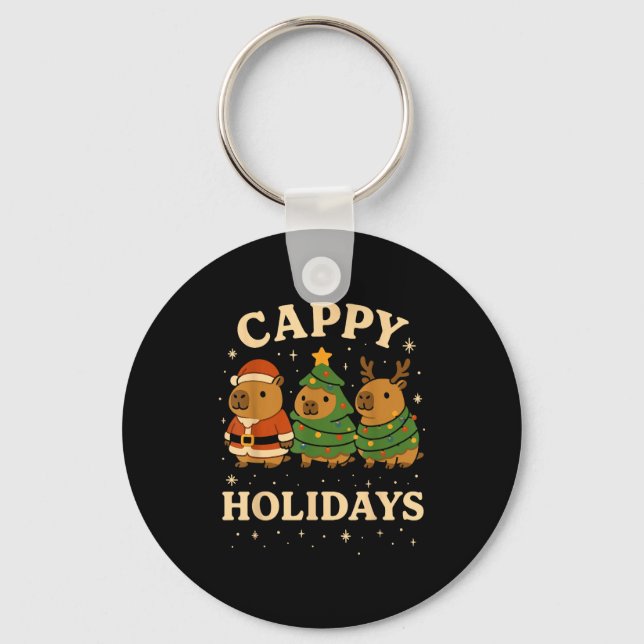 Llavero Capybara Christmas Shirt, Funny Capy Holidays  (Anverso)