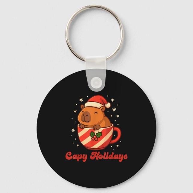 Llavero Capybara Christmas Shirt, Funny Capy Holidays  (Anverso)