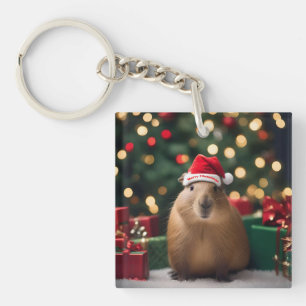 Llavero "Capybara Claus: Un lugar festivo para las maravil