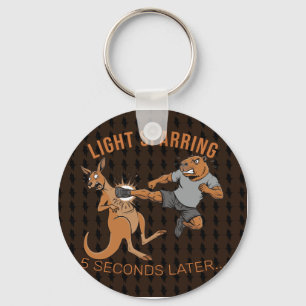 Llavero Capybara divertido vs canguro ligero esparring MMA