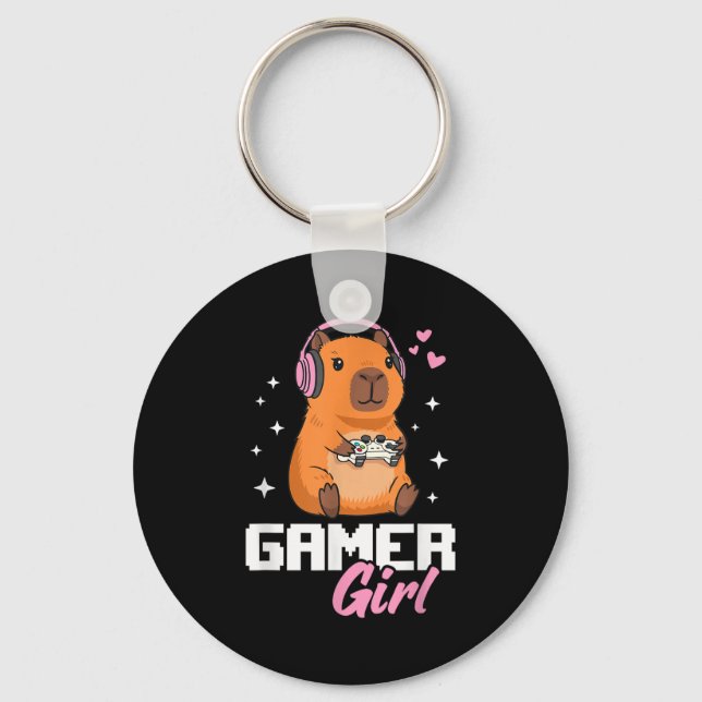 Llavero Capybara Gamer Girl Gaming  (Anverso)