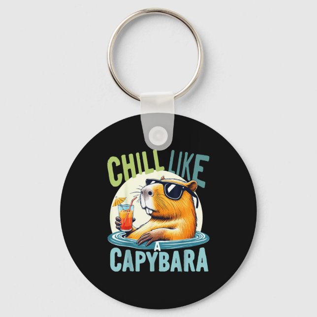 Llavero Capybara Holidays - Funny Quote Gift Zen Fashion D (Anverso)