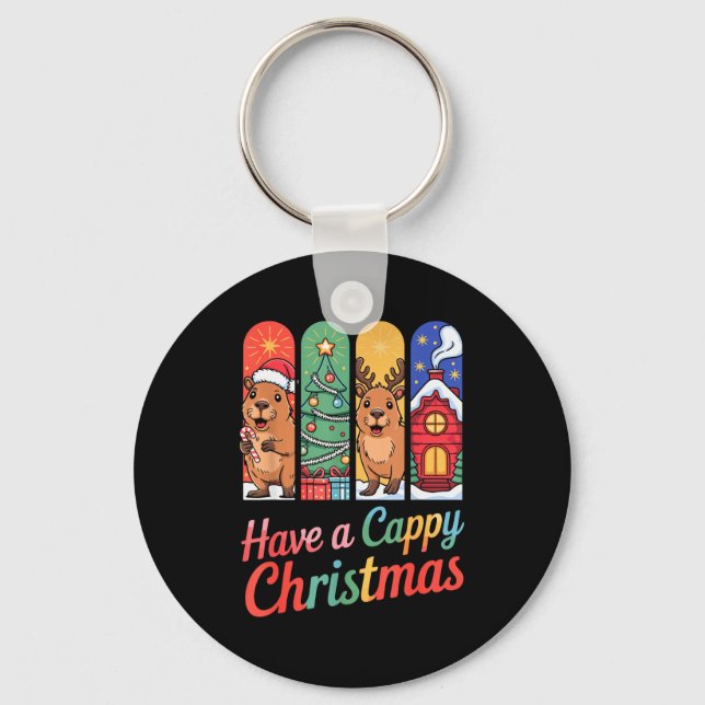 Llavero Capybara Reindeer Xmas Have A Capy Christmas  (Anverso)