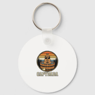Llavero Capydada Capybara Papá Diseño Retro Vector Bañera 