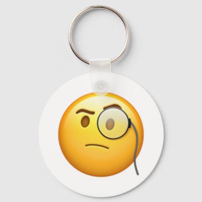 Llavero Cara con monóculo - Emoji (Anverso)