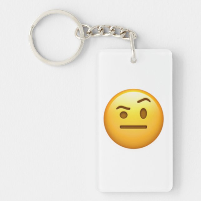 Llavero Cara con una ceja elevada - Emoji (Frente)