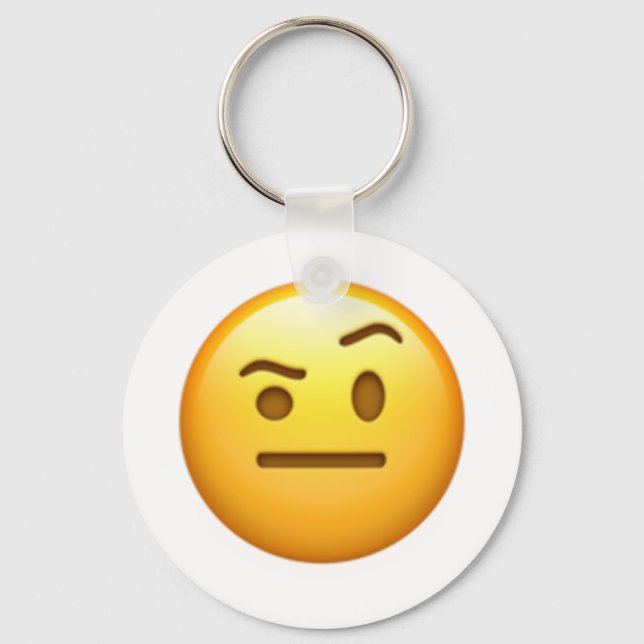 Llavero Cara con una ceja elevada - Emoji (Anverso)
