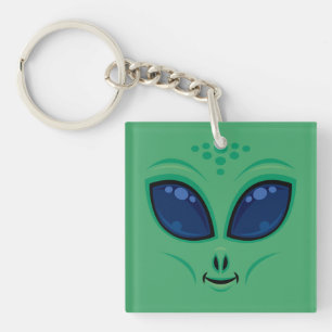 Llavero Cara de Alien de Dibujos Animados Amigable