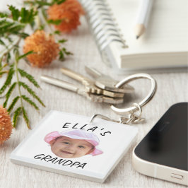 Llavero Cara de bebé personalizada con foto y texto Abuelo
