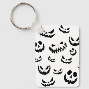 Llavero Cara de calabaza de calabaza Jack O Lantern en bla