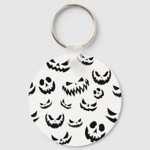 Llavero Cara de calabaza de calabaza Jack O Lantern en bla