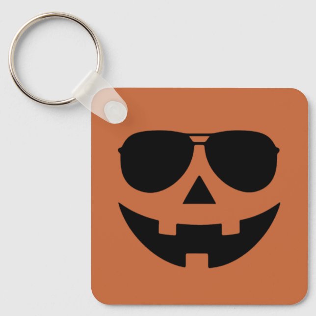 Llavero Cara de calabaza de Halloween (Anverso)