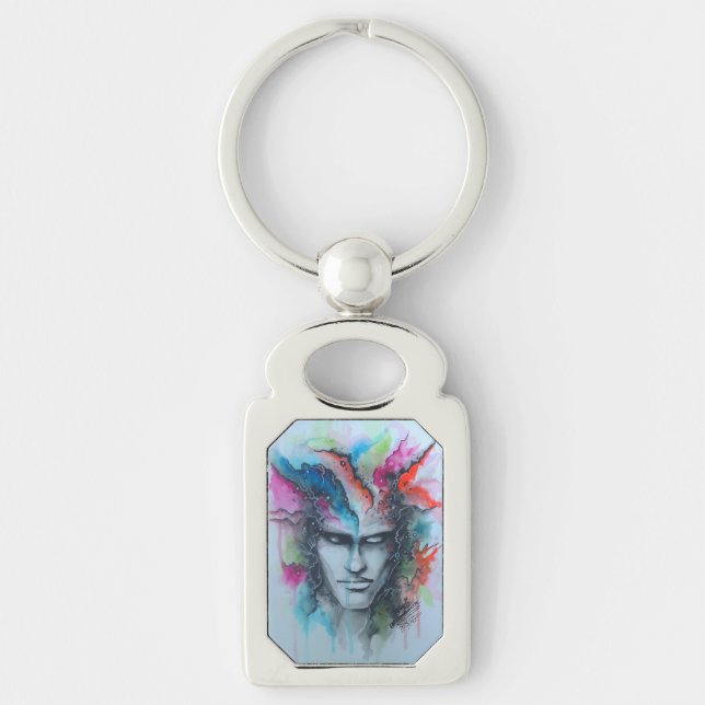 Llavero Cara de color de agua (Anverso)