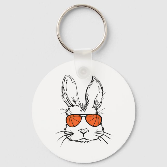 Llavero Cara de conejo con gafas de sol Bysketbyll Día de  (Anverso)
