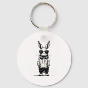 Llavero Cara de conejo con gafas de sol Día de Pascua para