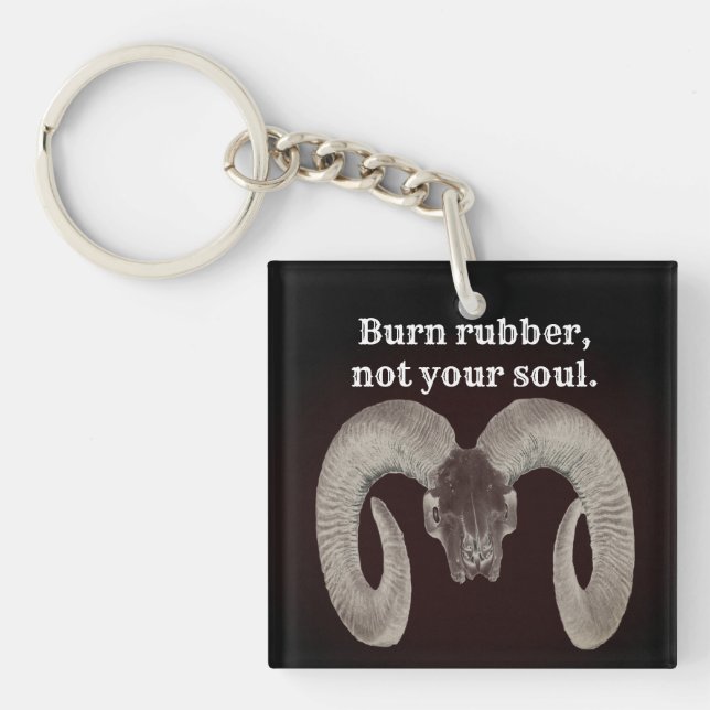 Llavero Cara de cráneo de cabra y personalizada (Frente)