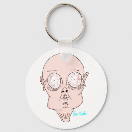 Llavero Cara de dibujo animado asustada divertida