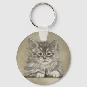 Llavero Cara de gatito   Hermosa pintura digital para gato