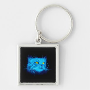 Llavero Cara de gato azul