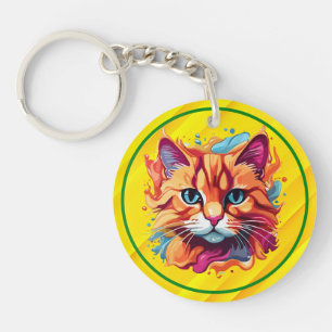 Llavero Cara de gato de color lindo-87002