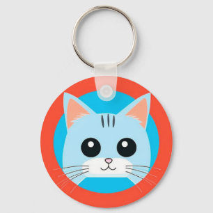Llavero Cara de gato de dibujos animados linda