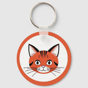 Llavero Cara de gato de dibujos animados lindos con diseño