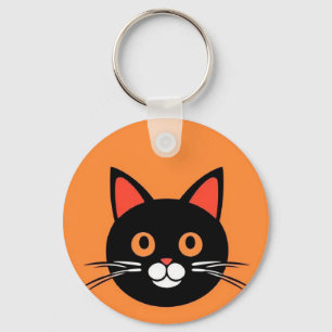 Llavero Cara de gato linda gráfico en negrita amuleto rega