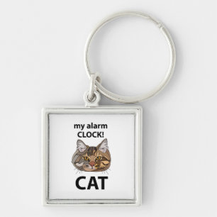 Llavero Cara de Gato Mi Reloj de Alarma Gato Atigrado