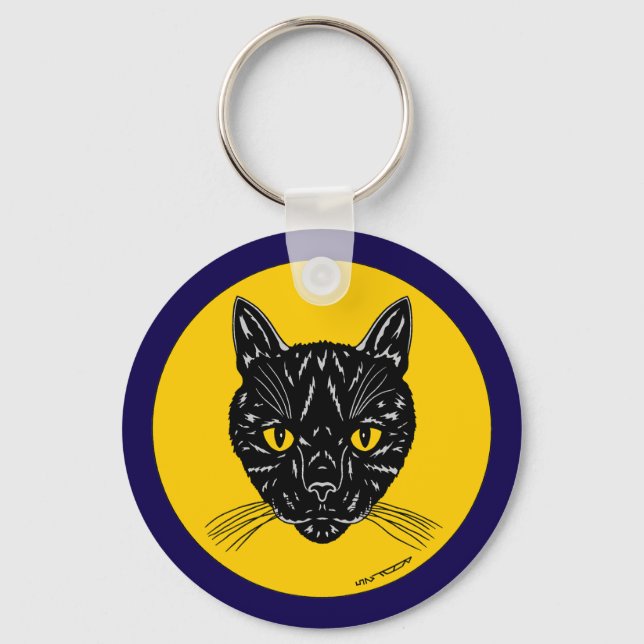 Llavero Cara de gato negro (Anverso)