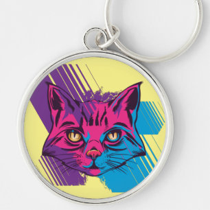 Llavero Cara de gato rosa