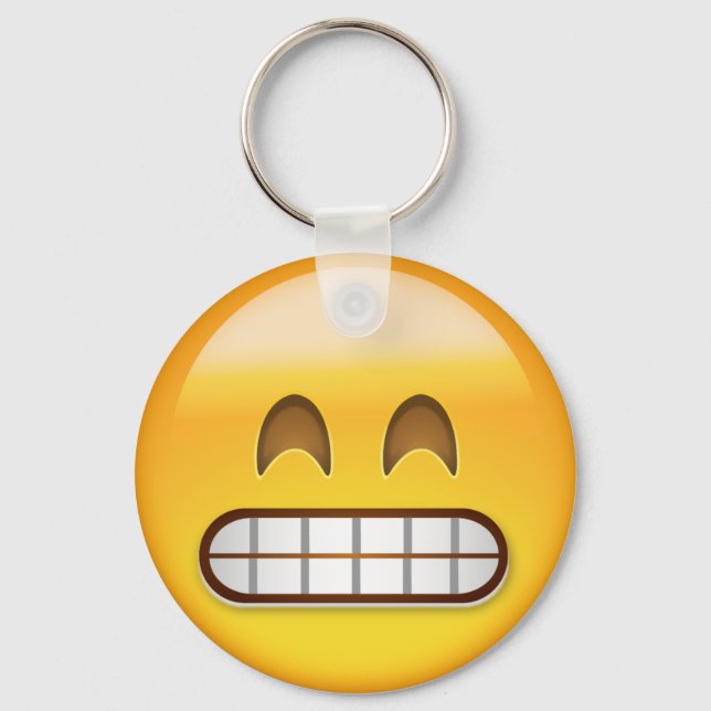 Llavero Cara De Grinning Con Emoji De Ojos Sonrientes (Anverso)